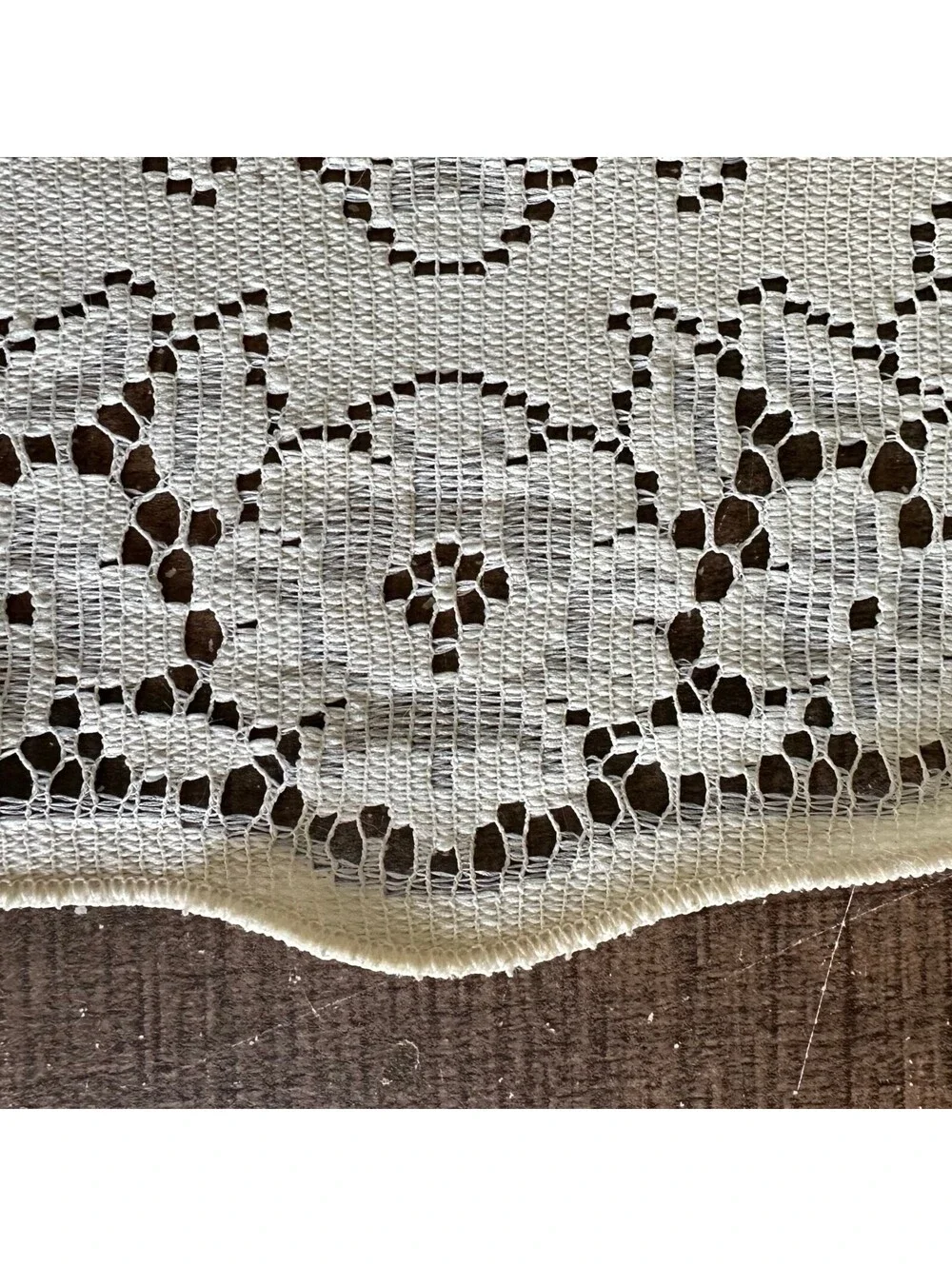 Ivory Floral Lace Doily Round Scalloped Table Mat Cottagecore Decor 13 Inch